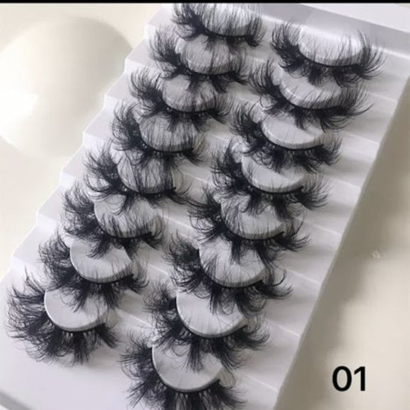 SWAGGALICIOUS-8 PAIRS, 25MM FALSE DRAMATIC EYELASHES FLUFFY - Picture 1 of 6
